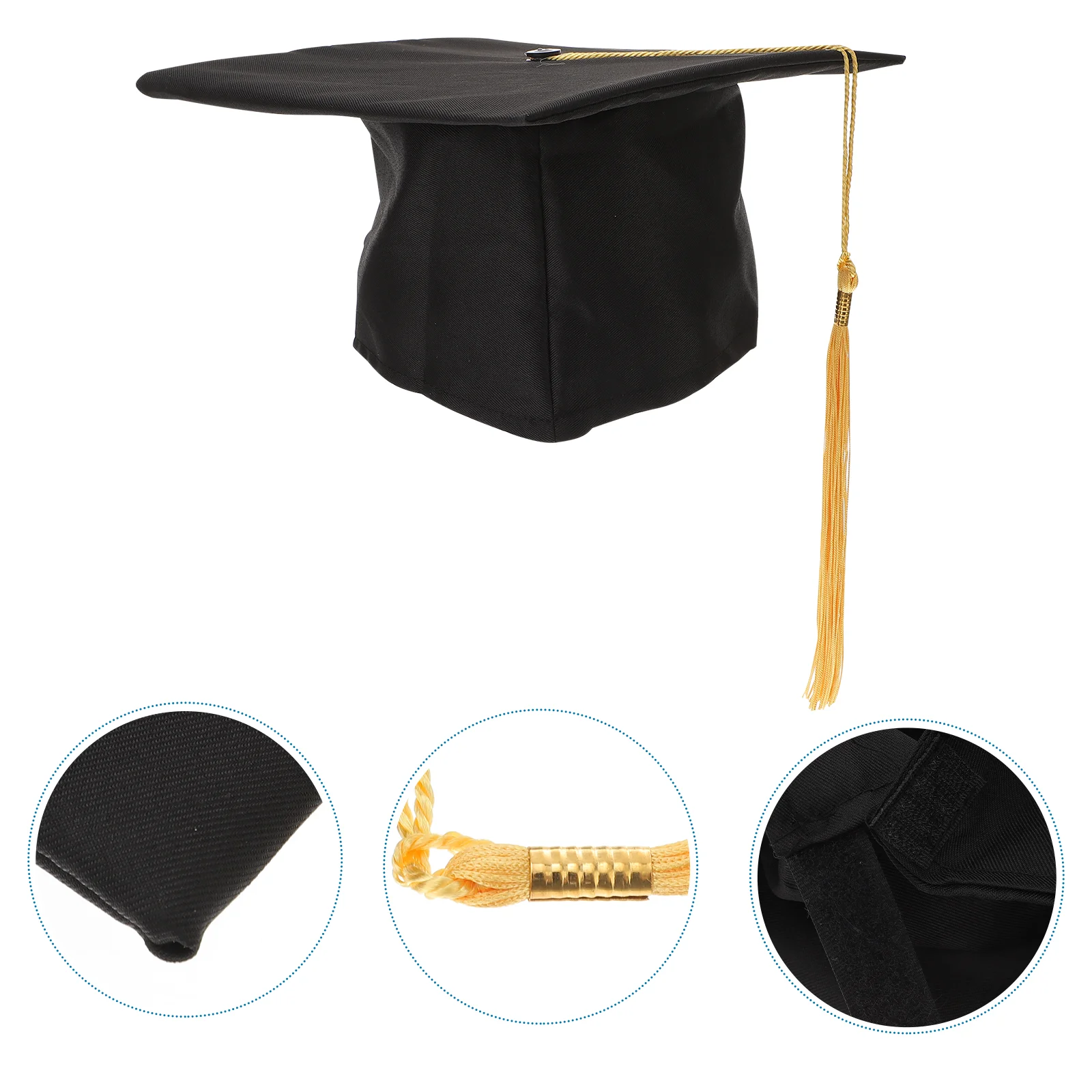 

Graduation Cap Hat Gown Caps Black Mortar Board Academic Grad College Bachelor Gifts Fringed Adjustable Decorations Tassel