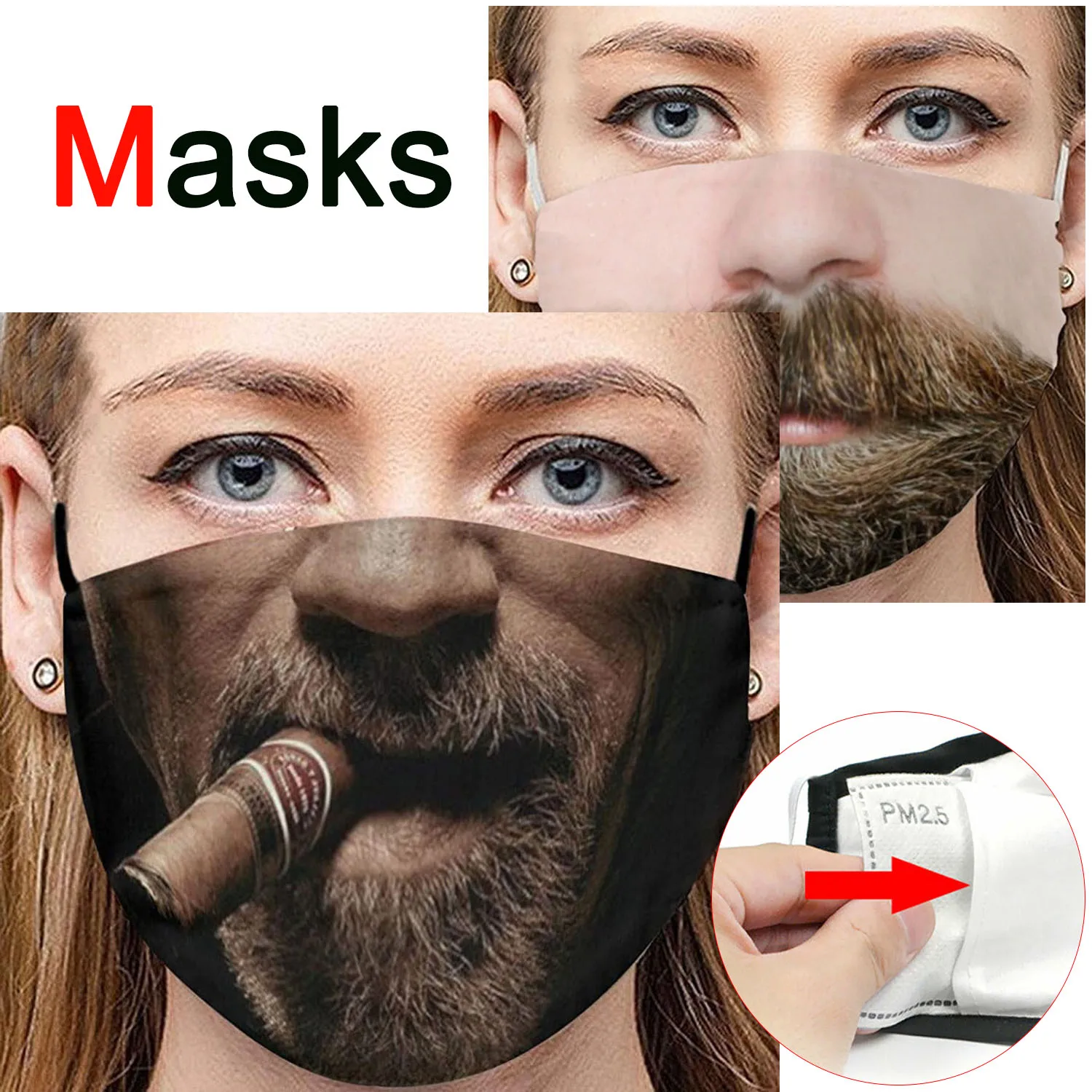 

Women Men Cosplay Beard Bane Hannibal Masks Funny Accessories Printing Halloween Pig Masken Mouth Dustproof Reusable Breathable
