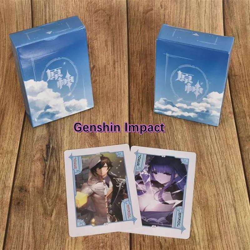 

Anime Game Genshin Impact 54Pcs Game Card Cosplay Qiqi Klee Xiao Venti Playing Card Poker Card Decompression Joy Prop