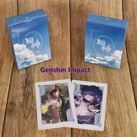 anime game genshin impact 54pcs game card cosplay qiqi klee xiao venti playing card poker card decompression joy prop