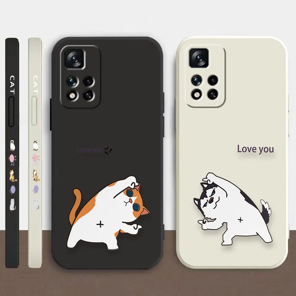 

Phone Case For Redmi Note 12 11 11T 11R 11S 10 9T 8 7 7S PRO PLUS 4G 5G Simple Case Cover Fundas Cqoues Shell Funny Couple Cats