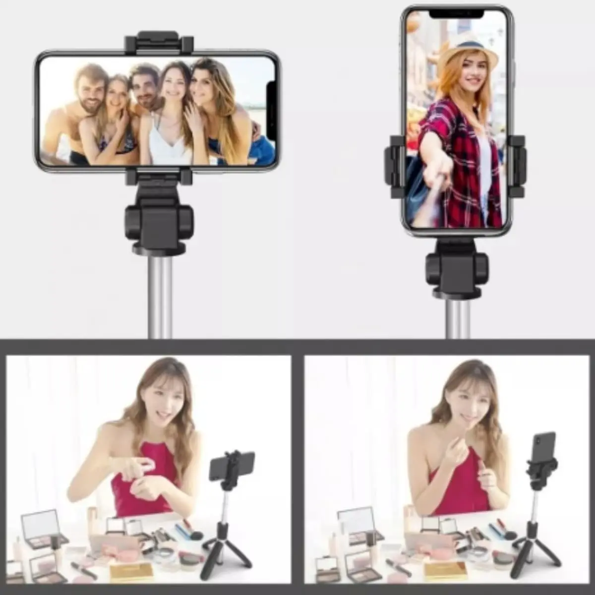 

2023 Bastão Pau de Selfie Bluetooth Tripé Com Controle Disparador Em Suas Mãos Retrátil Multifuncional Sem Fio Dobrável Ext