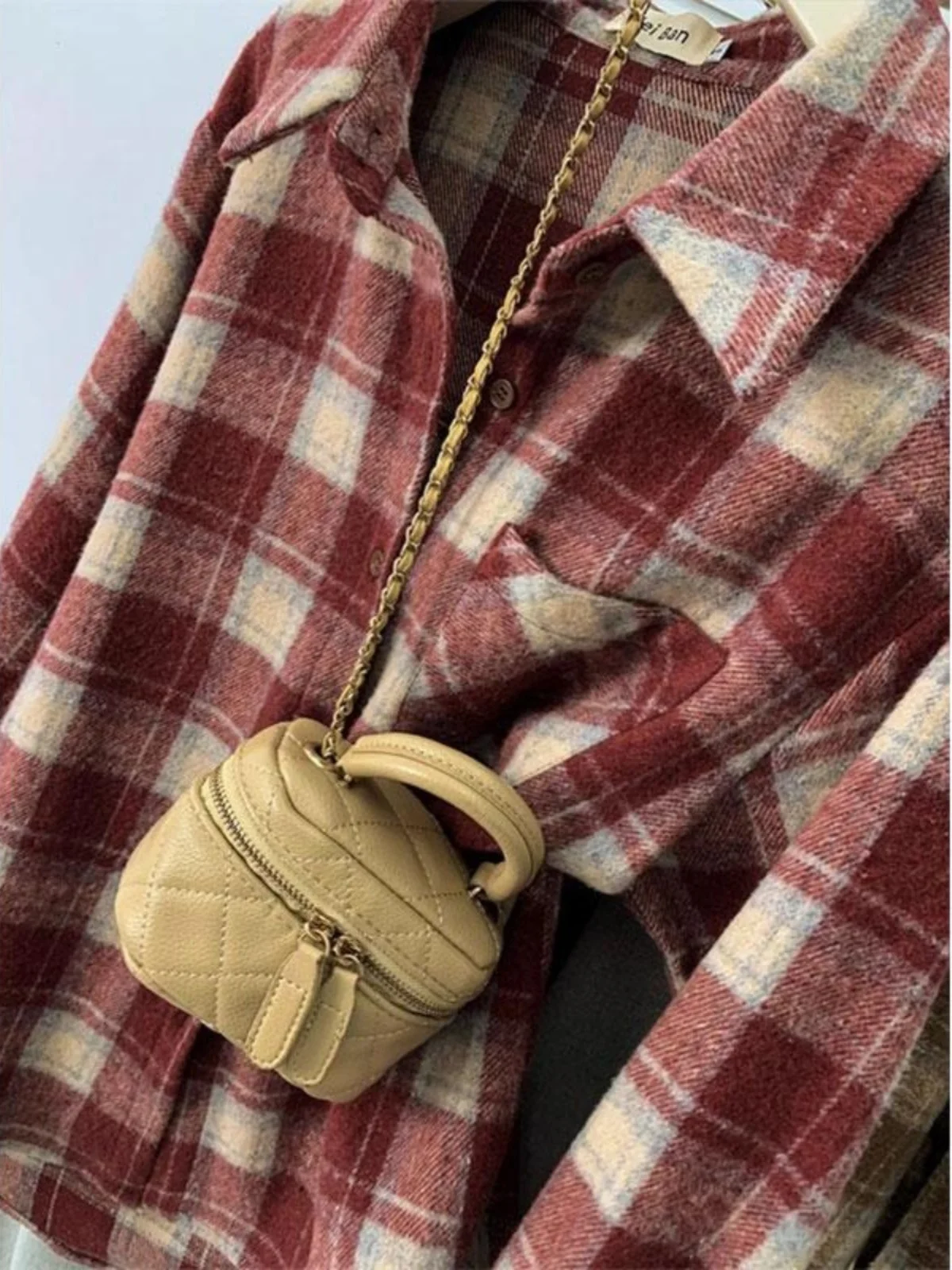 Женские клетчатые рубашки с красным шлифованием новинка весны 202 черная чайная