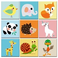 chenistory cartoon animal picture by numbers acrylic drawing canvas wall art oil painting by number for kids diy home decorati
