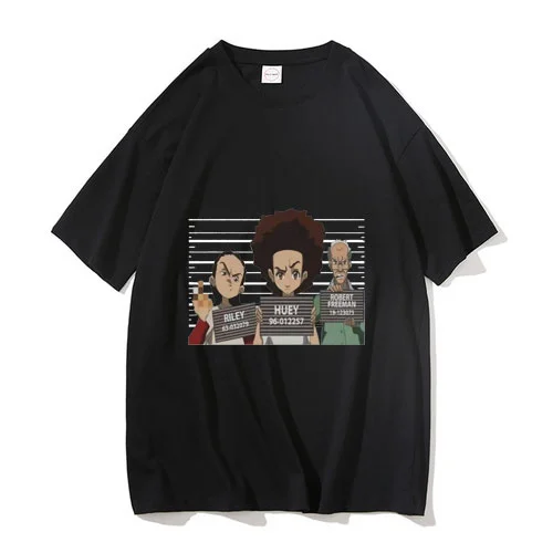 

Funny The Boondocks Huey and Riley Tshirt Men Women Oversized EU Size Tee Tops Unisex Hip Hop T Shirt Short Sleeve Streetwear