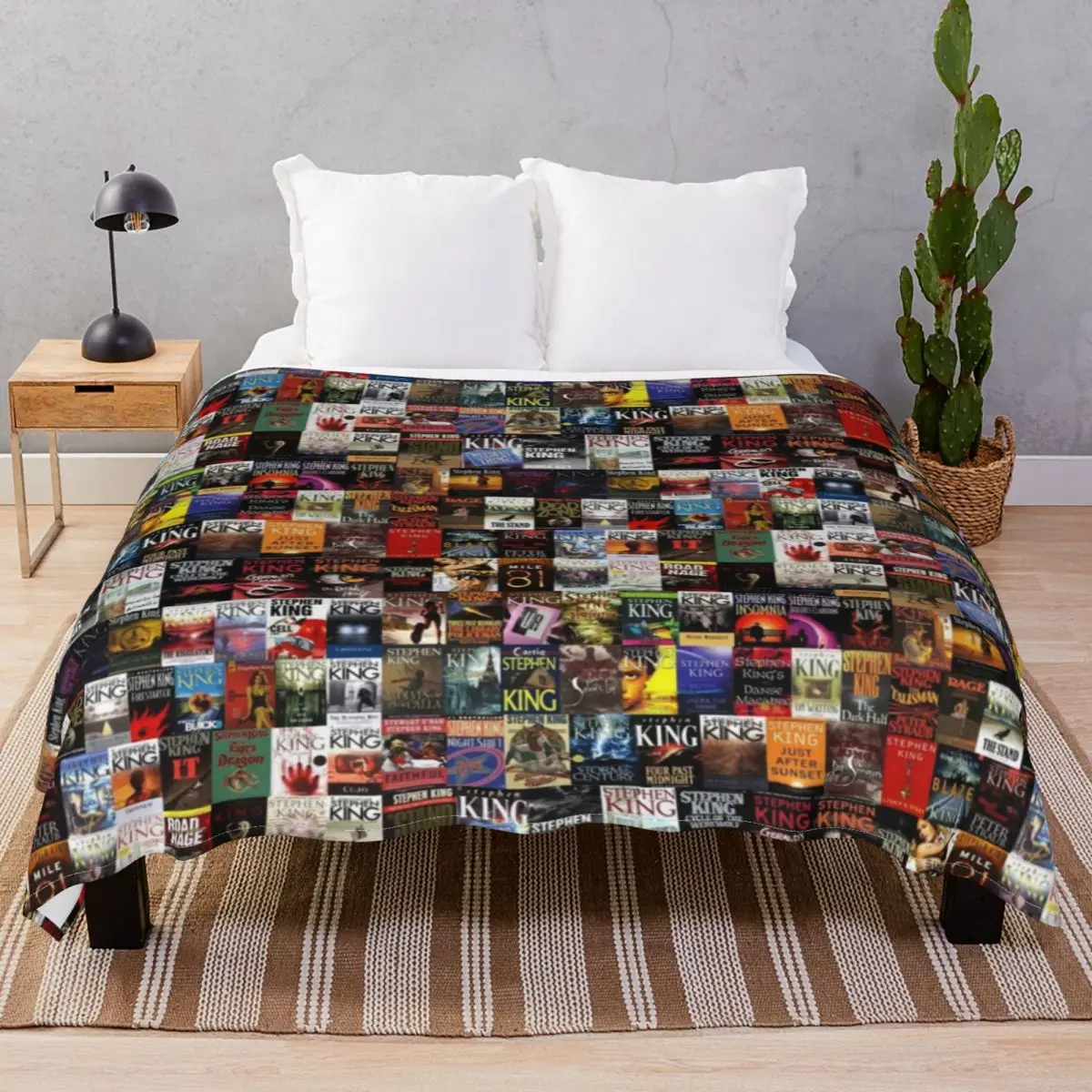 Stephen King Books Collage Blanket Fleece Decoration Soft Unisex Throw Blankets for Bed Sofa Travel Cinema