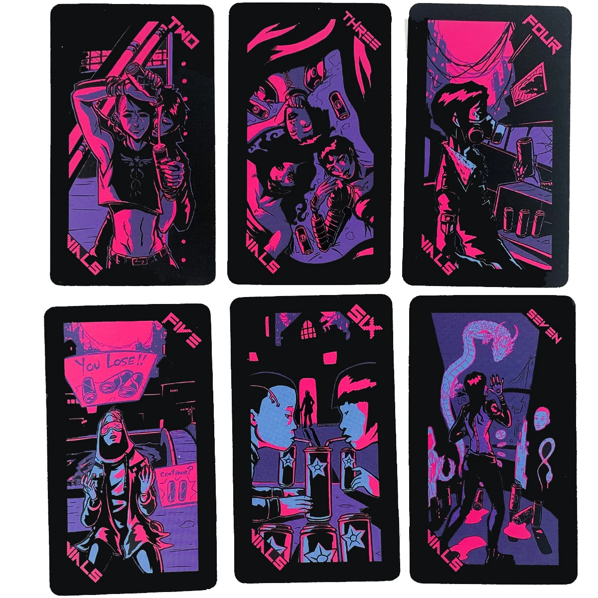 Neon Moon Tarot Deck - Pocket Size with Tuck Box Cards for Fate Divination Board Game and A Variety of Options | Игрушки и хобби