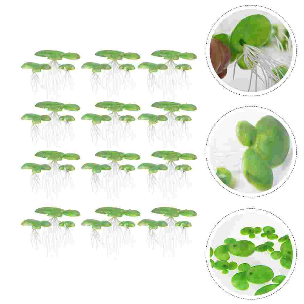 

2 Packs/36PCS Plastic Duckweed Aquatic Imitated Rooted Small (Green)