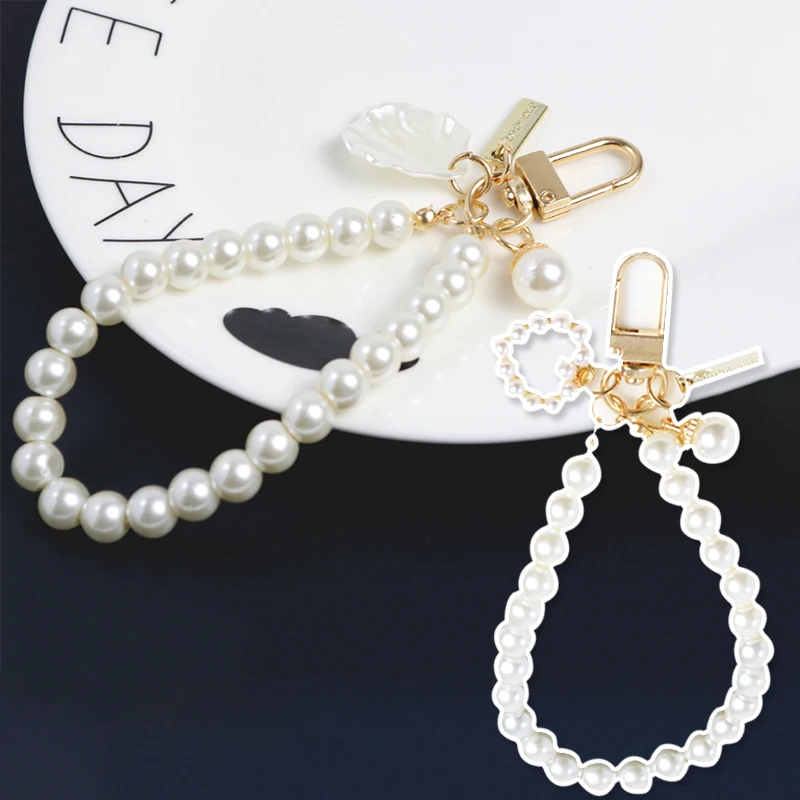 

1PC Key chain Pearl Chain Pearl Pendant Women Key Chains Handbag Accessorie Car key chain Fashion