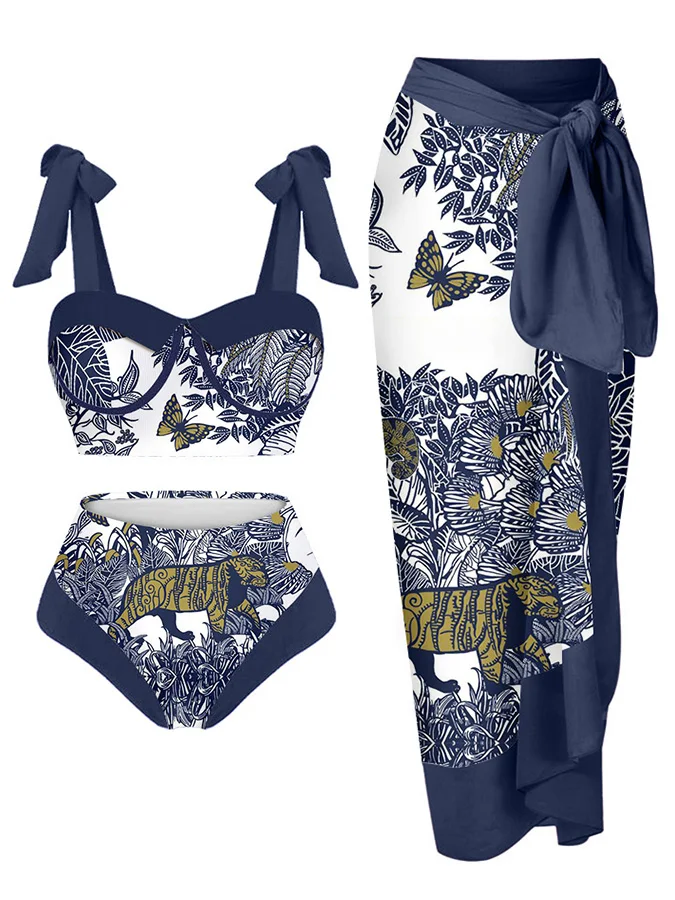 

New Bikini Set Women Ruffle Brazilian Bikini High Waist Flounce Biquini Swimwear Printed Maillot De Bain Summer Bath Suit