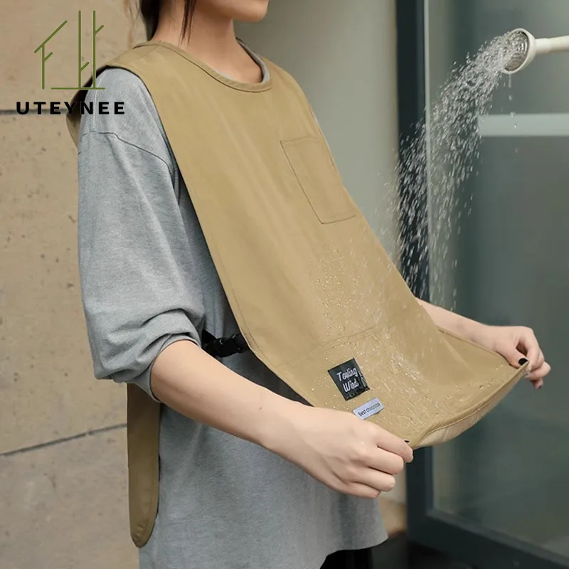 Обновление 100% водонепроницаемая кухня искусственная кожа с карманами для