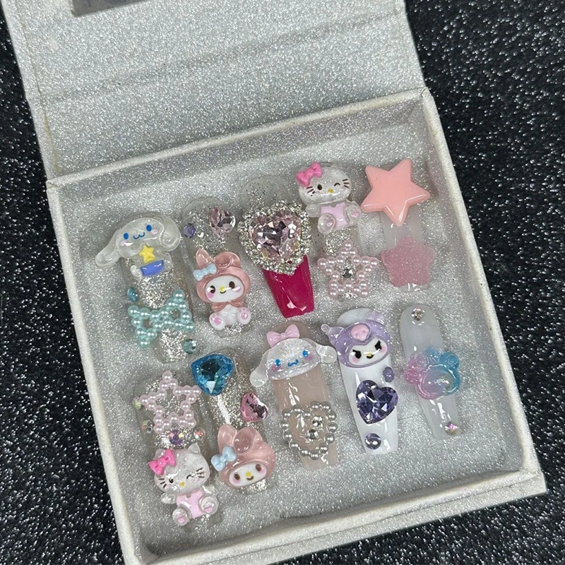 10 шт./набор насадки для ногтей Hello Kitty