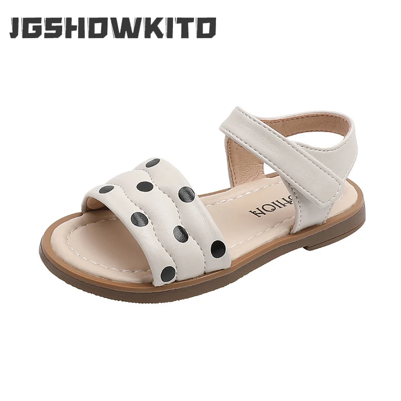 

Toddlers Girls Sandals Big Kids Beach Sandals 2022 Summer Children Sweet Summer Shoes Classic Soft with Dots Cute Chic