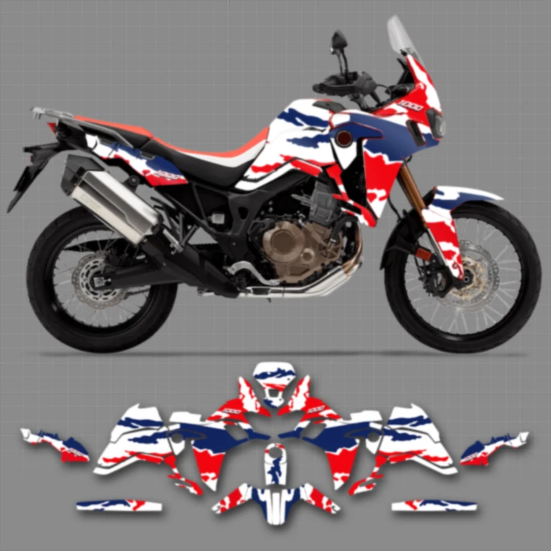 

Queen X MOTOR Custom Team Мотоциклетные графические наклейки, наборы наклеек для Honda AFRICA TWIN CRF1000L, индивидуальный номер, имя