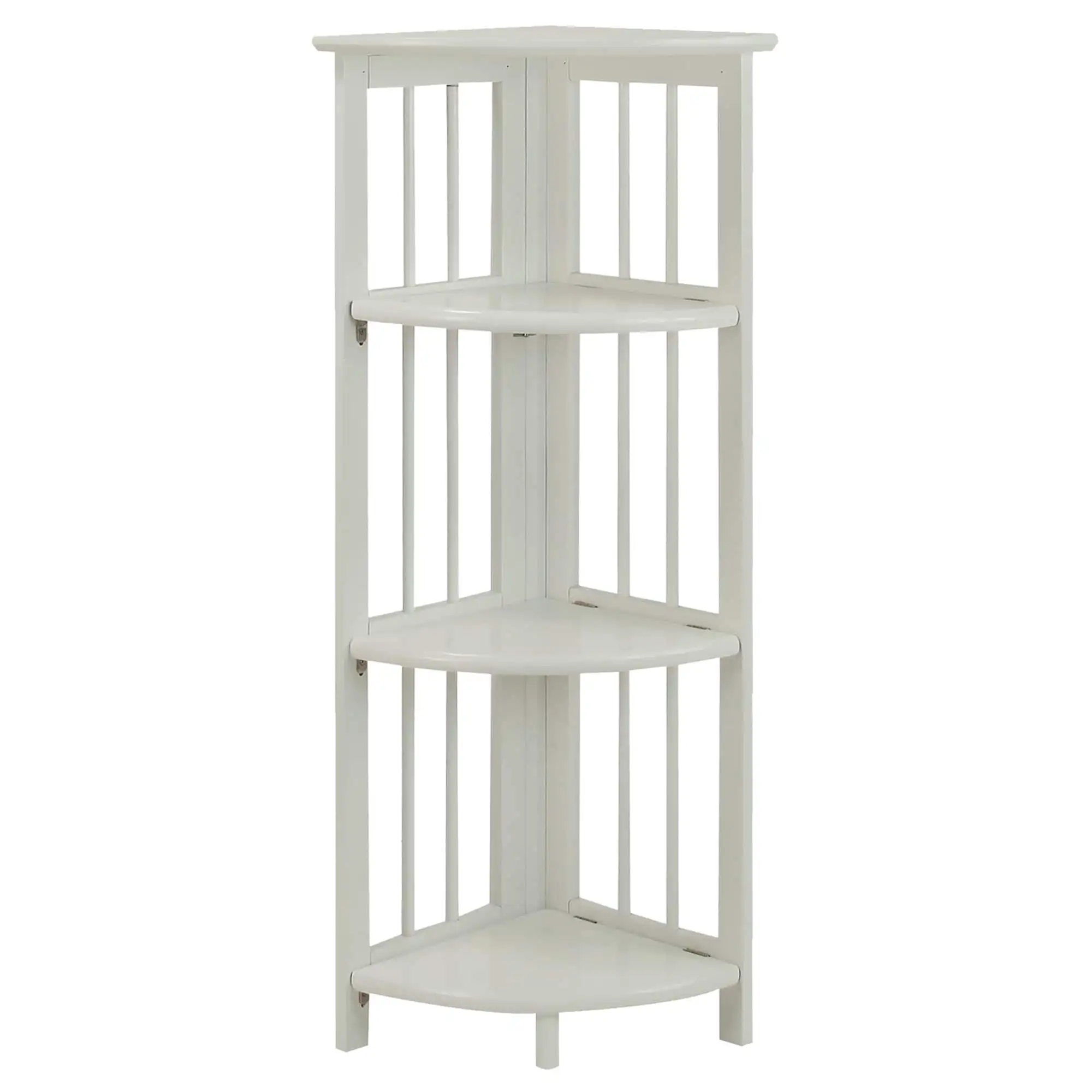 

4-Shelf Corner Folding Bookcase - White