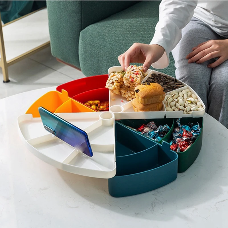 Вращающаяся 2-слойная коробка для конфет чехол орехов хранения закусок контейнер