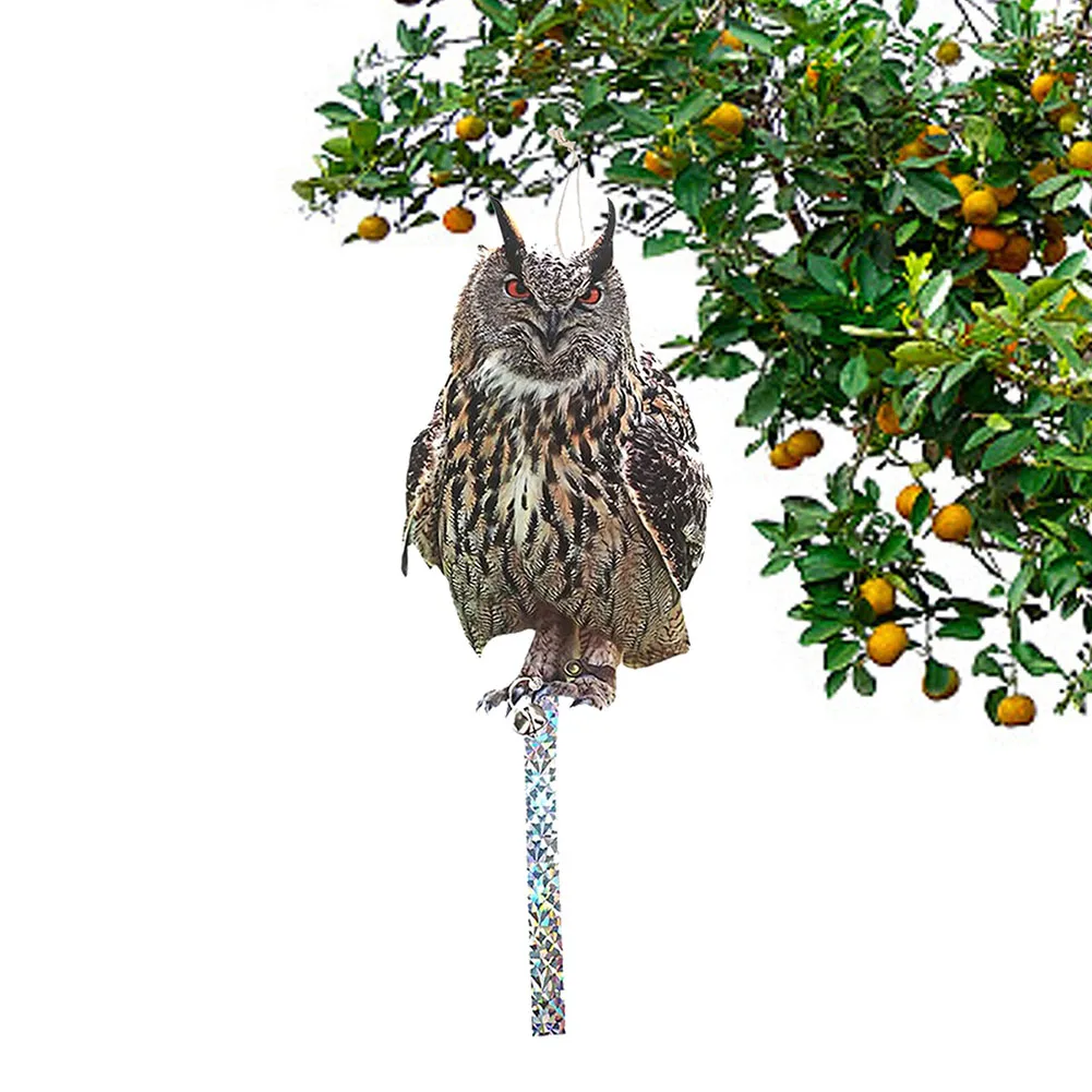 

1pc Bird Scarer Acrylic Fake Owl Bird Repellent Reflects Light Hanging Decoration For Garden Yard Pest Control Scarecrow