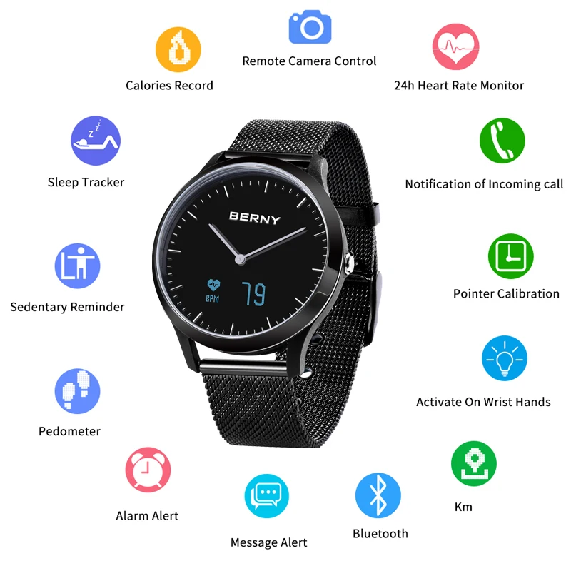 Smart Watch for Women Men Couple Heart Rate Monitor Waterproof Sports Fitness Tracker Android IOS Clock