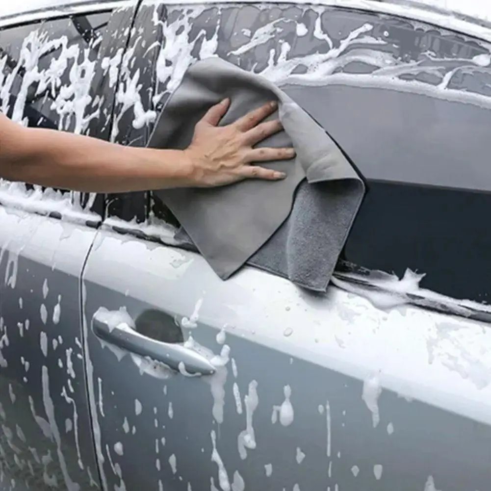 

Super Absorbent Car Drying Towel Suede & Coral Velvet Multipurpose Cleaning Cloth Towel Car Auto accessories Double-sided c Y1V0