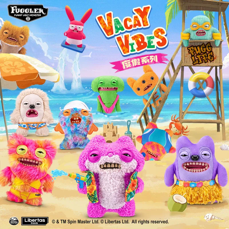 Фото Коллекция мягких плюшевых игрушек Fuggler Vacay Vibes: Монстры с зубами, уродливо-милые, мультяшные фигурки, подарки для детей №2