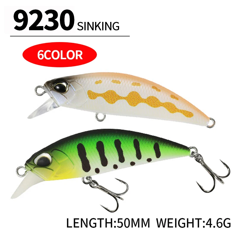 

1Pcs Sinking Mini Minnow 50mm 4.6g Japan Fishing Lure Trout Pike Swimbait Artificial Bait Minnow Lure Pesca 9230