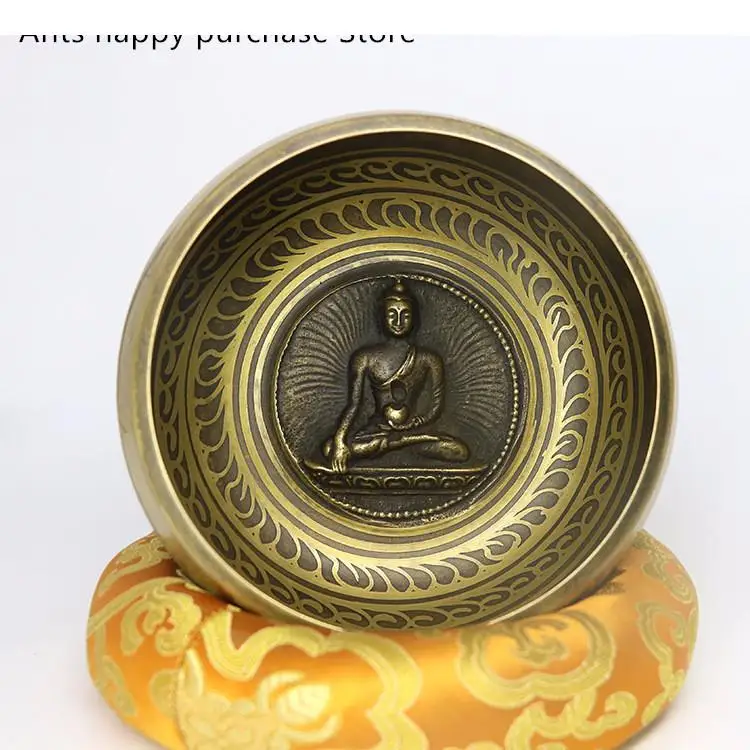 

Nepal handmade Buddha Tibet bowl bowl ritual music therapy copper chime copper Tibetan Singing Bowl(Including Sticks and Mats)