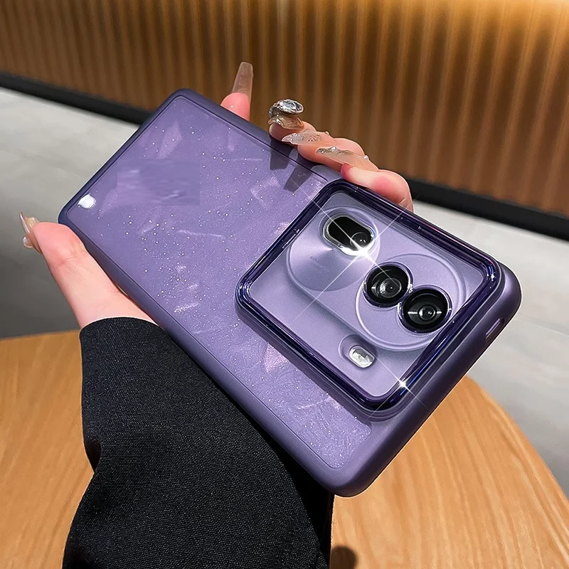 Подходит для reno11 чехол телефона frosted border ультратонкий reno11pro anti drop прозрачный