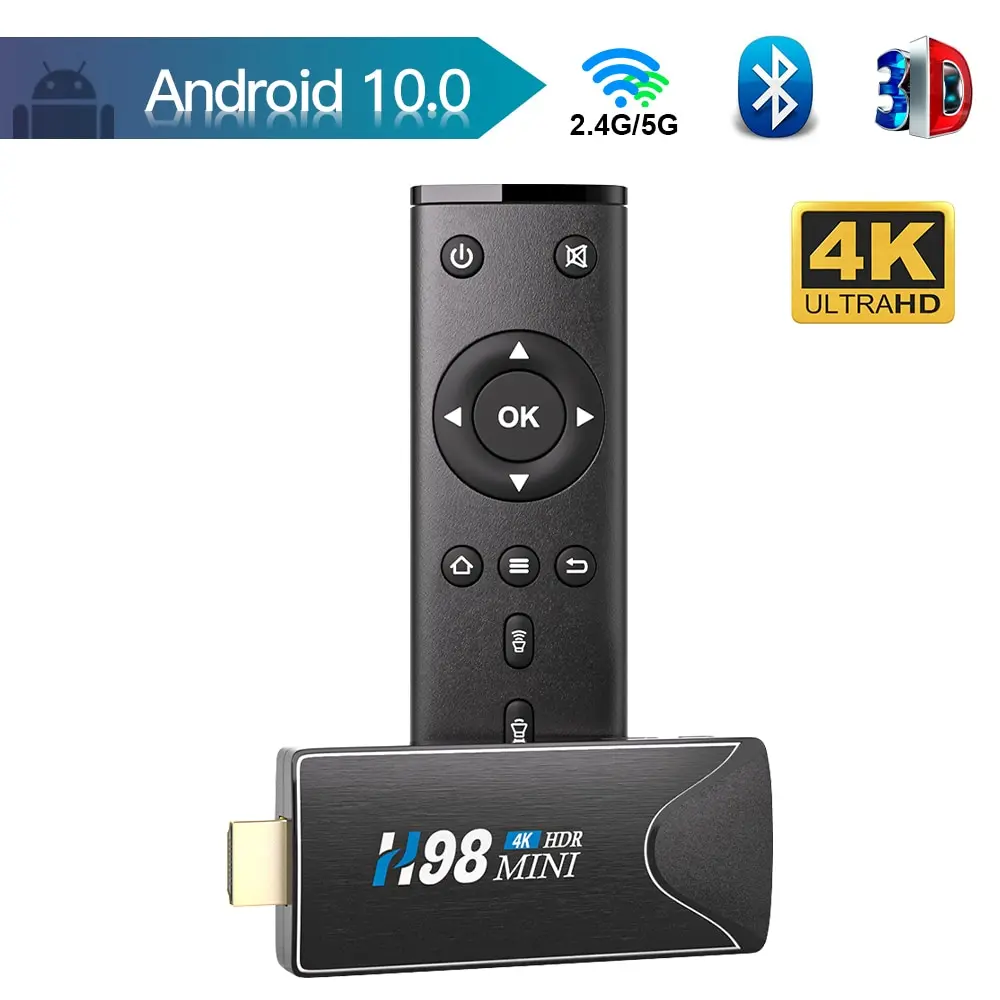 Мини ТВ-приставка Android 10 4K HD 2 ГБ 16 ГБ Android TV Box 2,4G 5G Двойной Wi-Fi Смарт ТВ-приставка H.265 медиаплеер ТВ-приставка | AliExpress