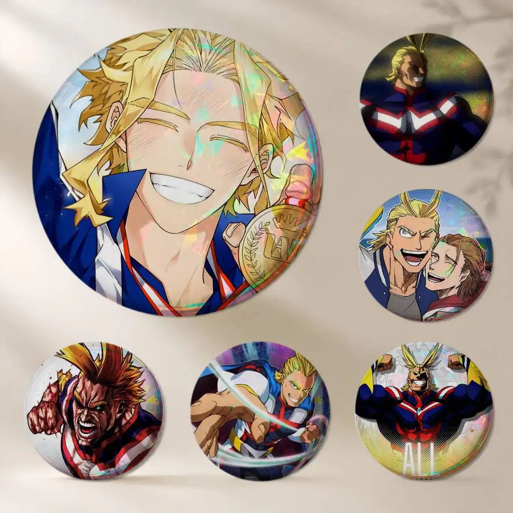 Фото Броши A-All M-Might T-Toshinori Y-Yagi-AMTY, мультяшные значки, аксессуары для рюкзаков и головных уборов, подарок для друга №1