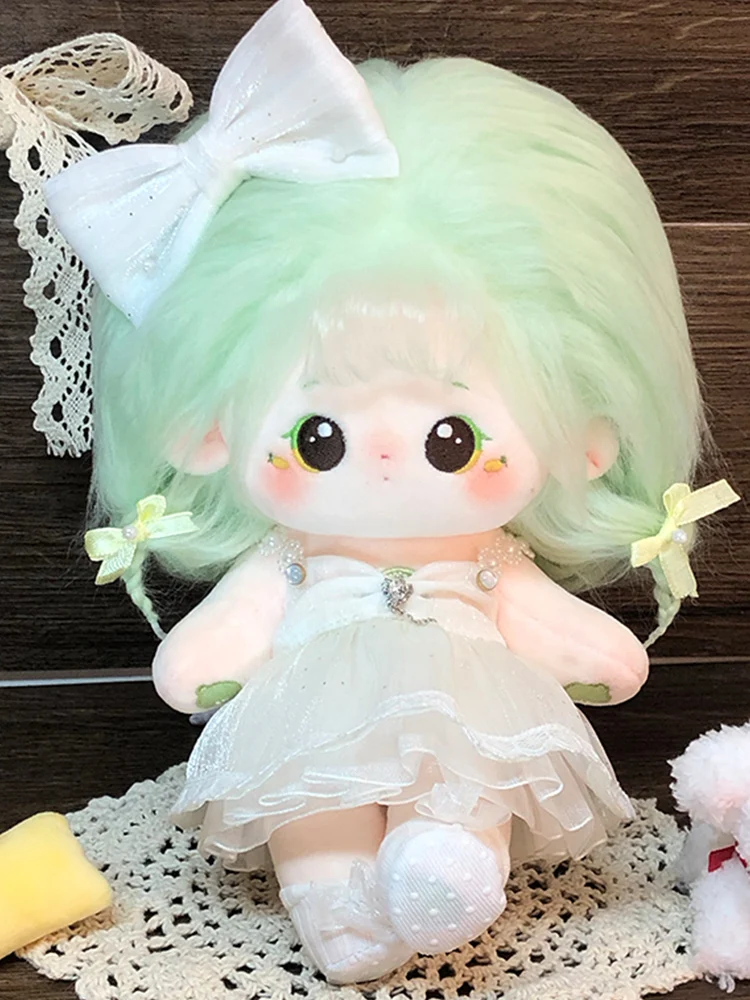 [Лимонный воздушный змей] 7 87 дюймов зеленые волосы хлопковая кукольная одежда 20