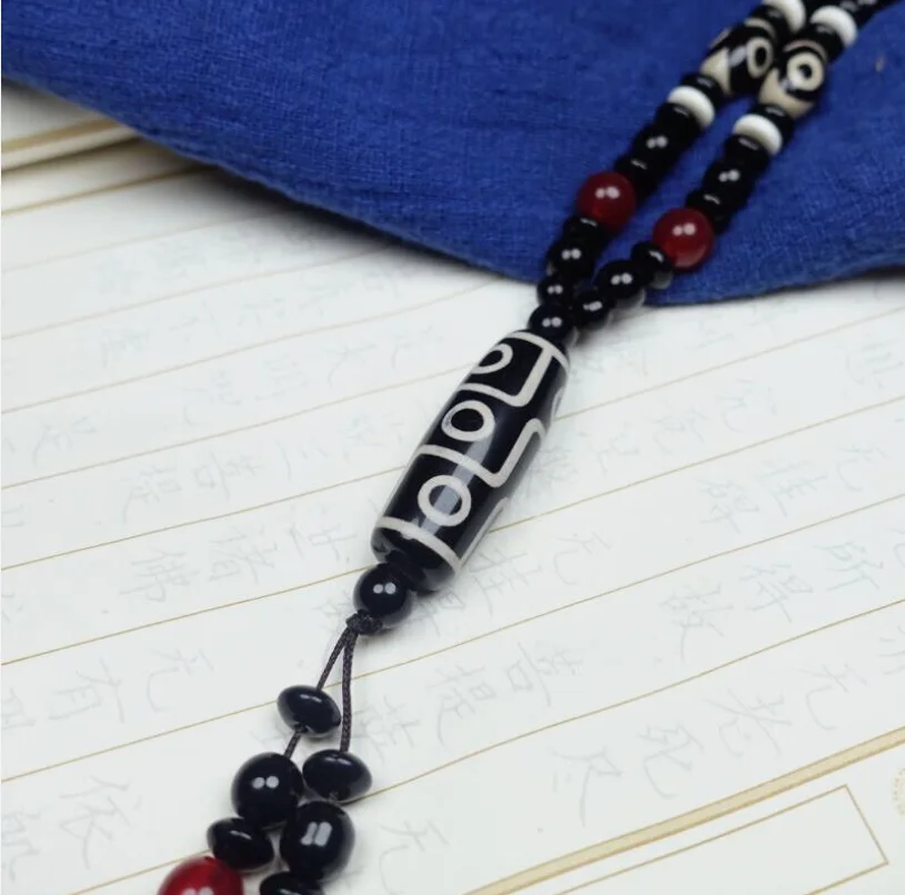 Тибетский непальский гималайский древний агат старый талисман Дзи 9-глазный