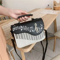embroidered piano keys square tote bag 2022 new high quality pu leather womens designer handbag small shoulder messenger bag