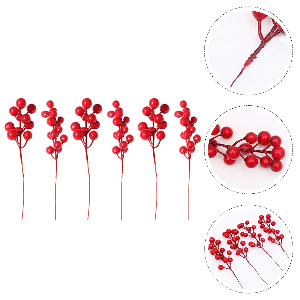 

Berry Christmas Picks Holly Branches Red Stems Artificial Berries Tree Faux Twig Arrangements Decoration Wreathbranch