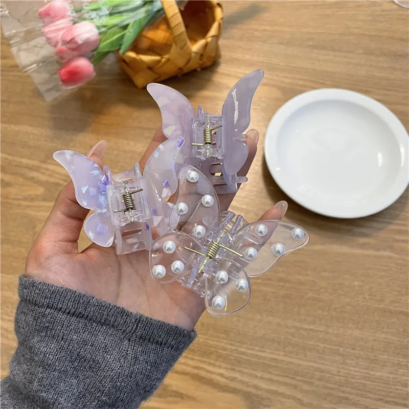 

Заколки для волос из ацетата в виде бабочки, градиентные заколки для волос, аксессуары для волос для женщин и девушек