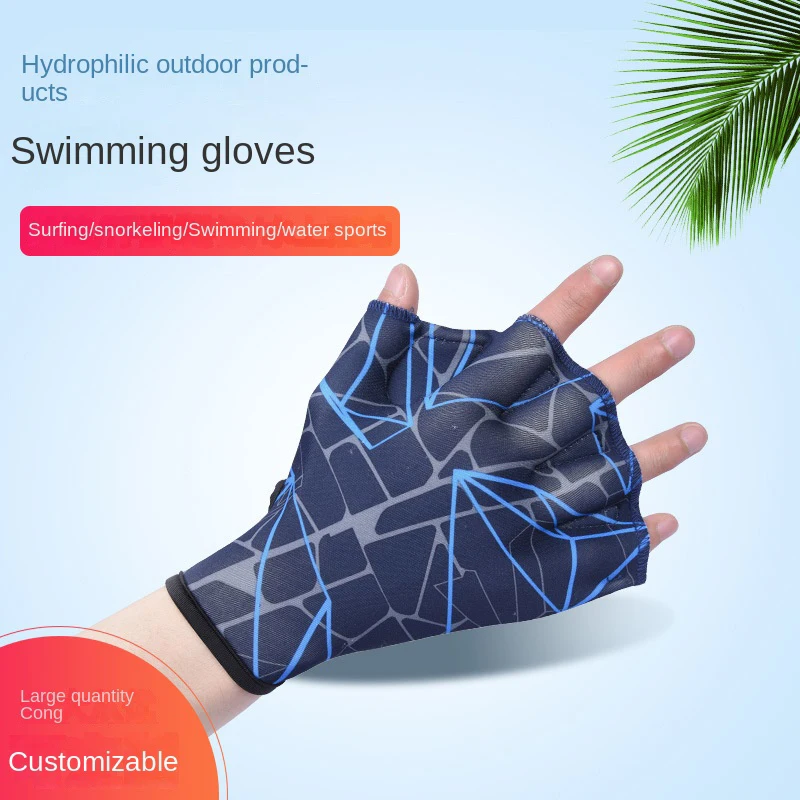 

1 Pair Duck Web Swimming Hand Fins Flippers Finger Webbed Gloves Paddle Water Sports Swimming Training Practice Gloves