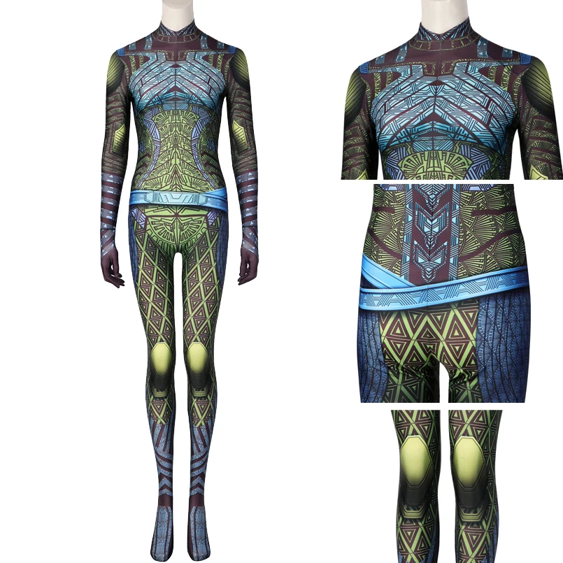 

Adult Women Movie Performance Wakanda Forever Jumpsuit Halloween Party Panther Lover Nakia Cosplay Outfit Hero Costume