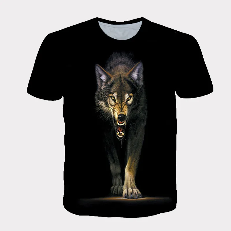

Men's 3d Printed Clothes Summer Men's T-shirt Wolf Pattern Large Size Short Sleeve Fashion Street Style Breathable Men Top