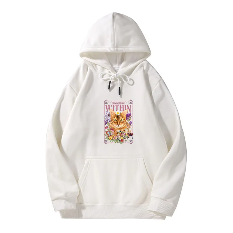 

Осенне-зимняя модная толстовка с капюшоном, мультяшный Кот, Аватар, кот, фото, цветочный узор, хлопковая уличная Ретро Толстовка