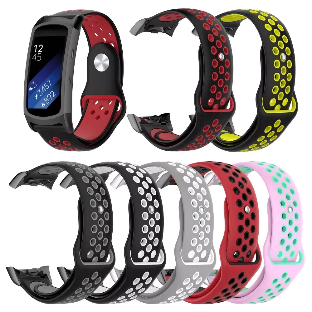 

Sport Watch Band Double Color For Samsung Gear Fit 2 Fit2 Pro Watch Bands Wrist Strap Replacement Bracelet Wristband