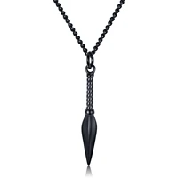 pure steel with chain new personality cool spearhead titanium steel necklaces for men
