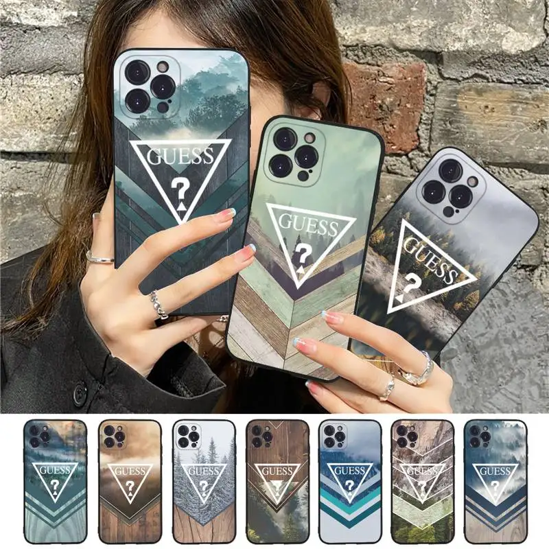 

Luxury Guess Forest Geometry Wood Nature Phone Case For iPhone 13 11 8 7 6 6S Plus X XS MAX 5 5S SE 2020 XR 11 pro Funda