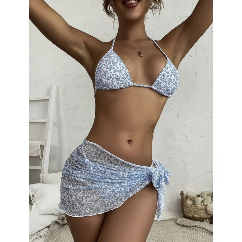 2022 женский купальник в европейском и американском стиле кружевная короткая юбка