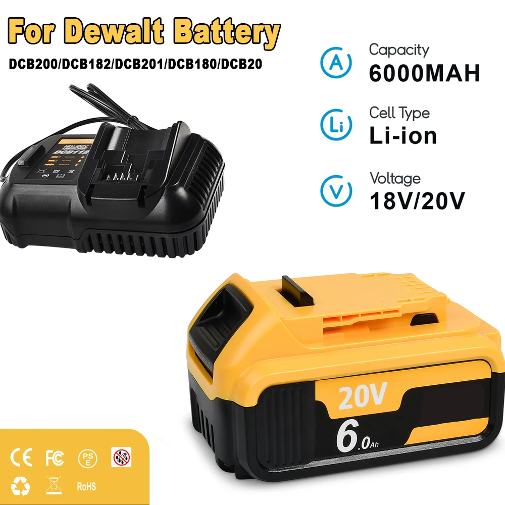 Аккумуляторная батарея для Dewalt DCB184 DCB181 DCB182 DCB200 DCB203 DCB207