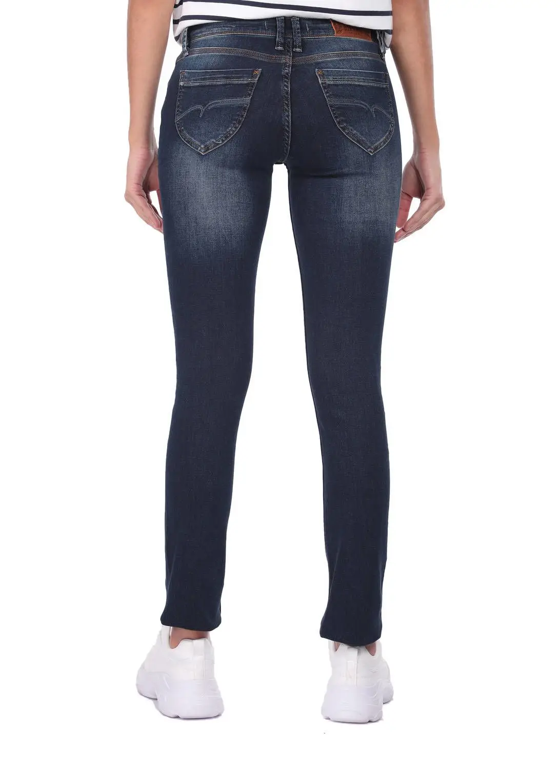 

Blue White Slim Fit Women Jean Trousers