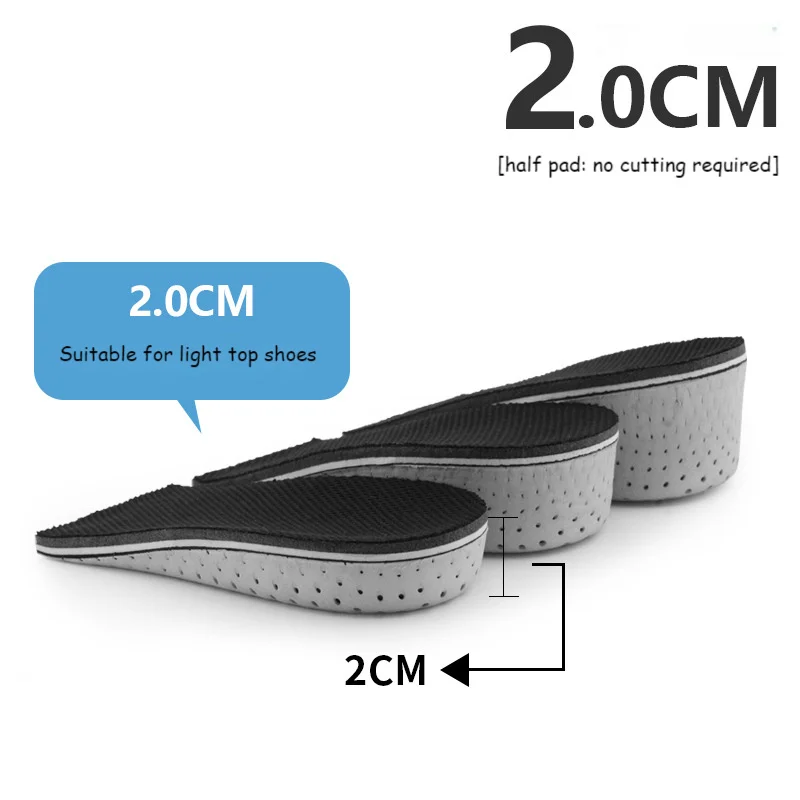 Freetie Official Store Half/full Height Increase Insole Pad EVA Breathable Heel Lifting Inserts Shoe Pads Unisex Shoes Sneakers 