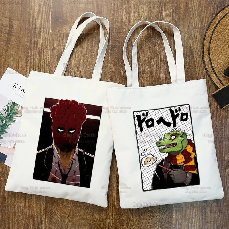 

Dorohedoro El Corazon Anime Harajuku Shopping Bag Bolso Canvas Handbag Eco Grocery Bag Tote Fabric Sac Cabas Woven Sacolas
