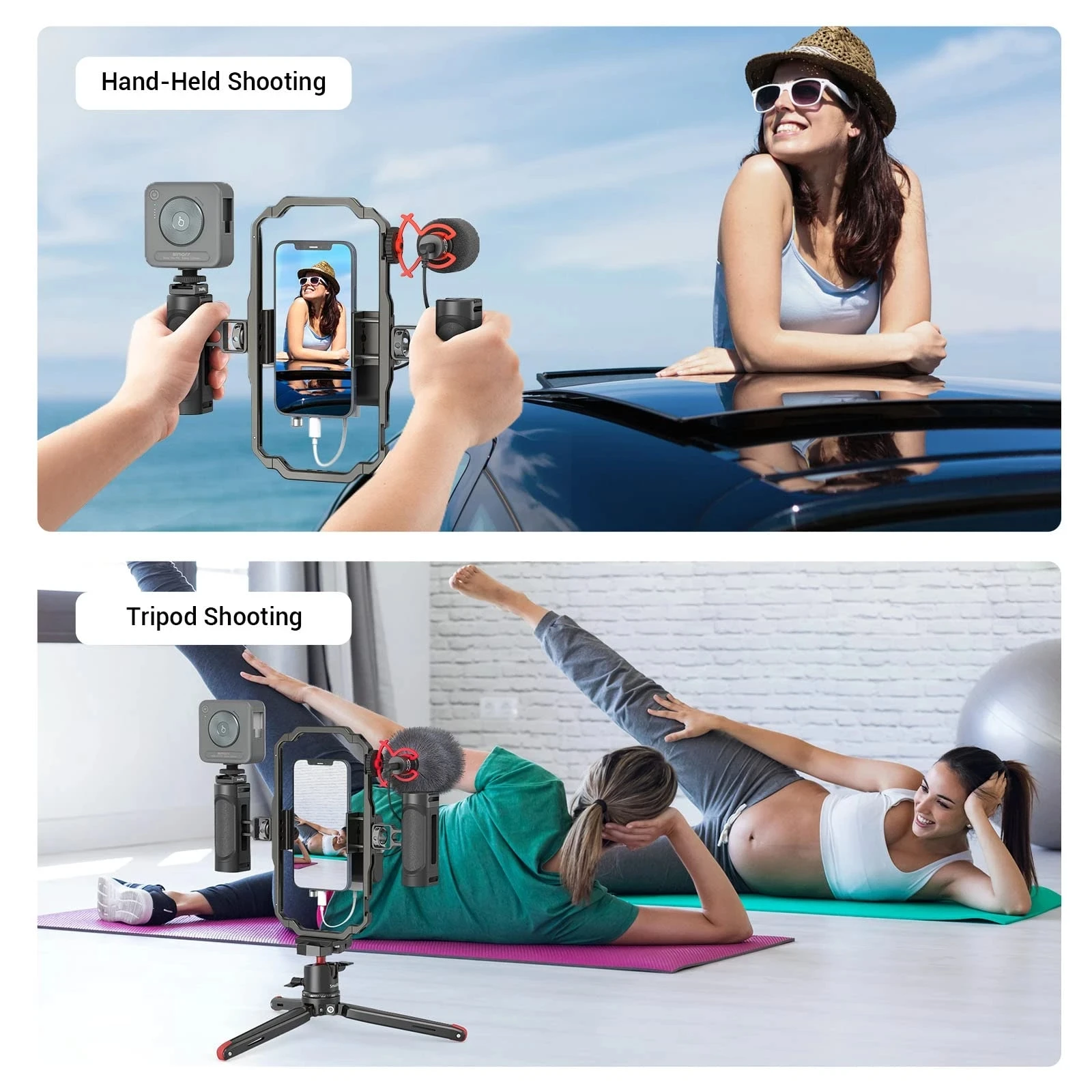 Универсальный Трипод для телефона SmallRig комплект видеосъемки с 2-мя ручками IPhone 13