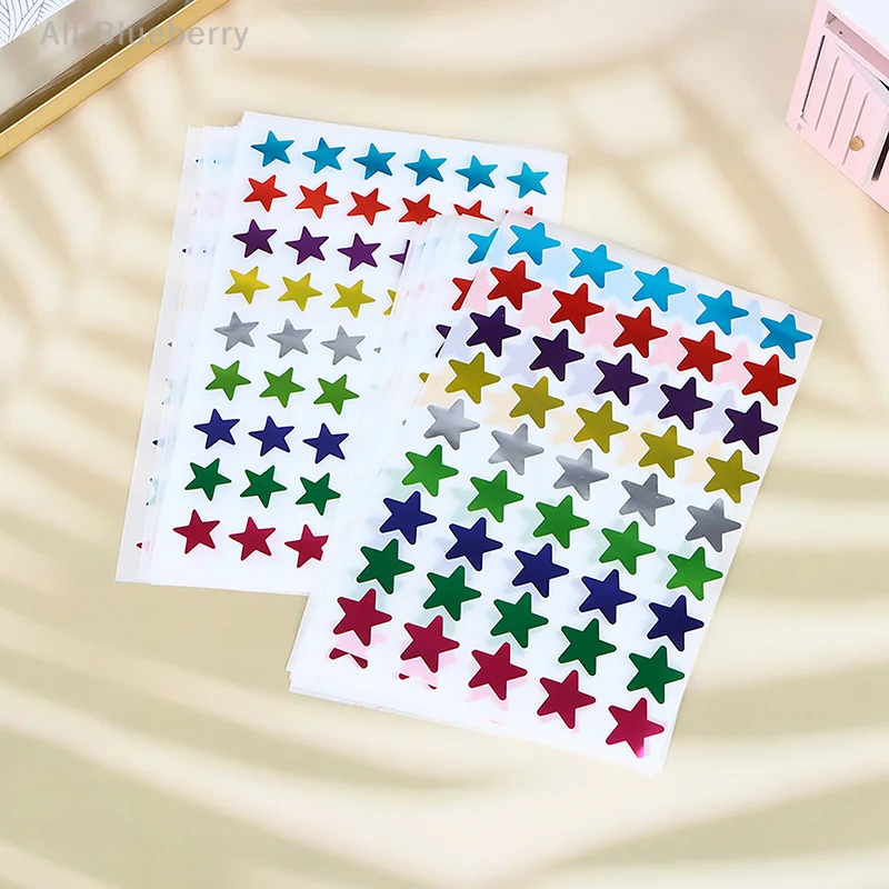 

10 Sheet Self-Adhesive Mini Five-Pointed Star Kindergarten Award Stickers Teacher Praise Praise Label Award School Stationery