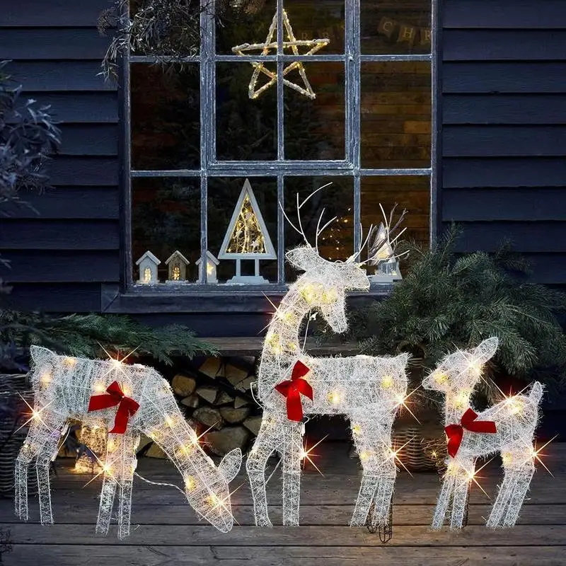 

Lighted Christmas Reindeer Deer With Lighting Christmas Statue Deer Decorative Sculptures Home Wedding Party Decorations