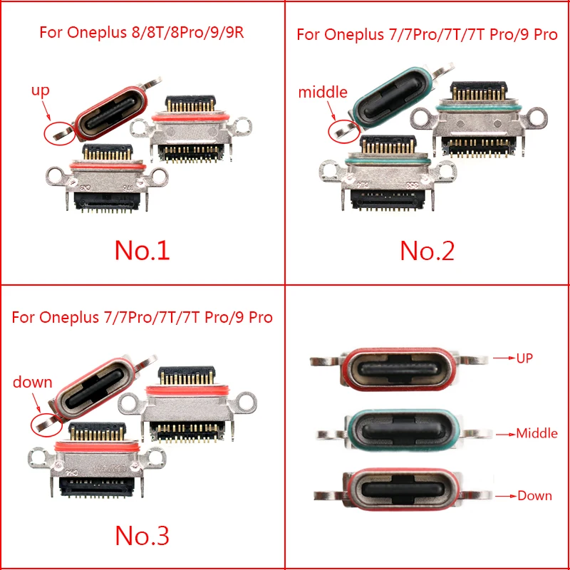 

5PCS Type-C USB Dock Charging Port Connector For Oneplus 7 8 9 Pro 5 6 5T 6T 7T 8T 9R 7Pro 8Pro 9Pro Charger Jack Socket Plug